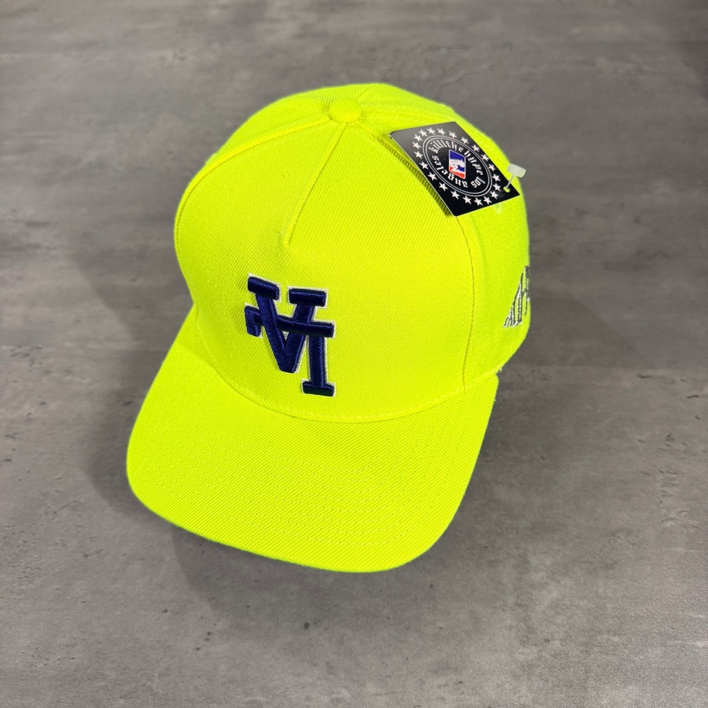 Kill The Hype KTH LA Tennis Snapback Hat Neon Yellow Upside Down KTHLA Cap